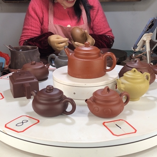 木***李紫砂茶壶朱泥大品德钟