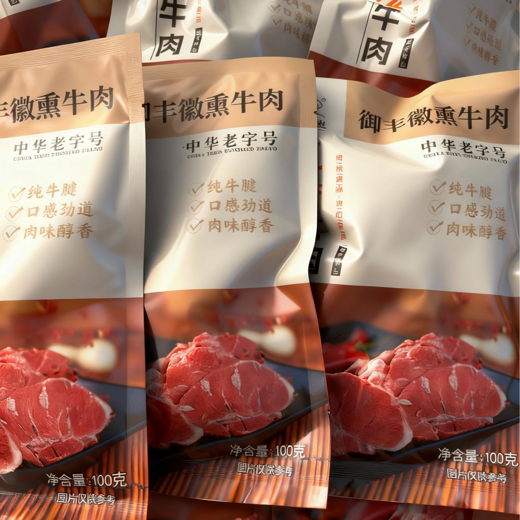 御丰徽牛肉五香熟牛肉真空袋装开袋即正宗黄牛后腱肉卤牛肉