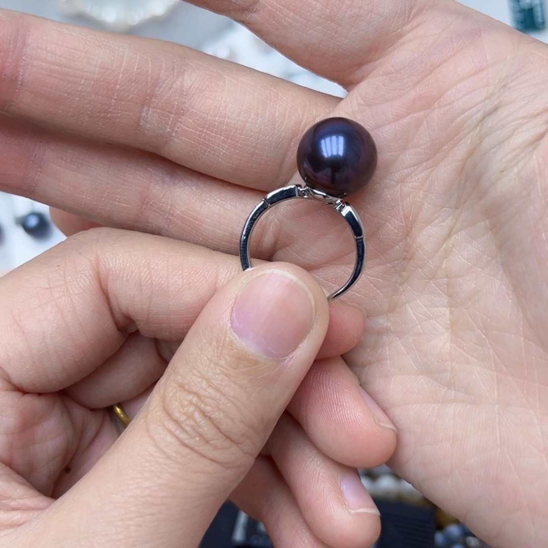 淡水珍珠戒指银S925镶嵌