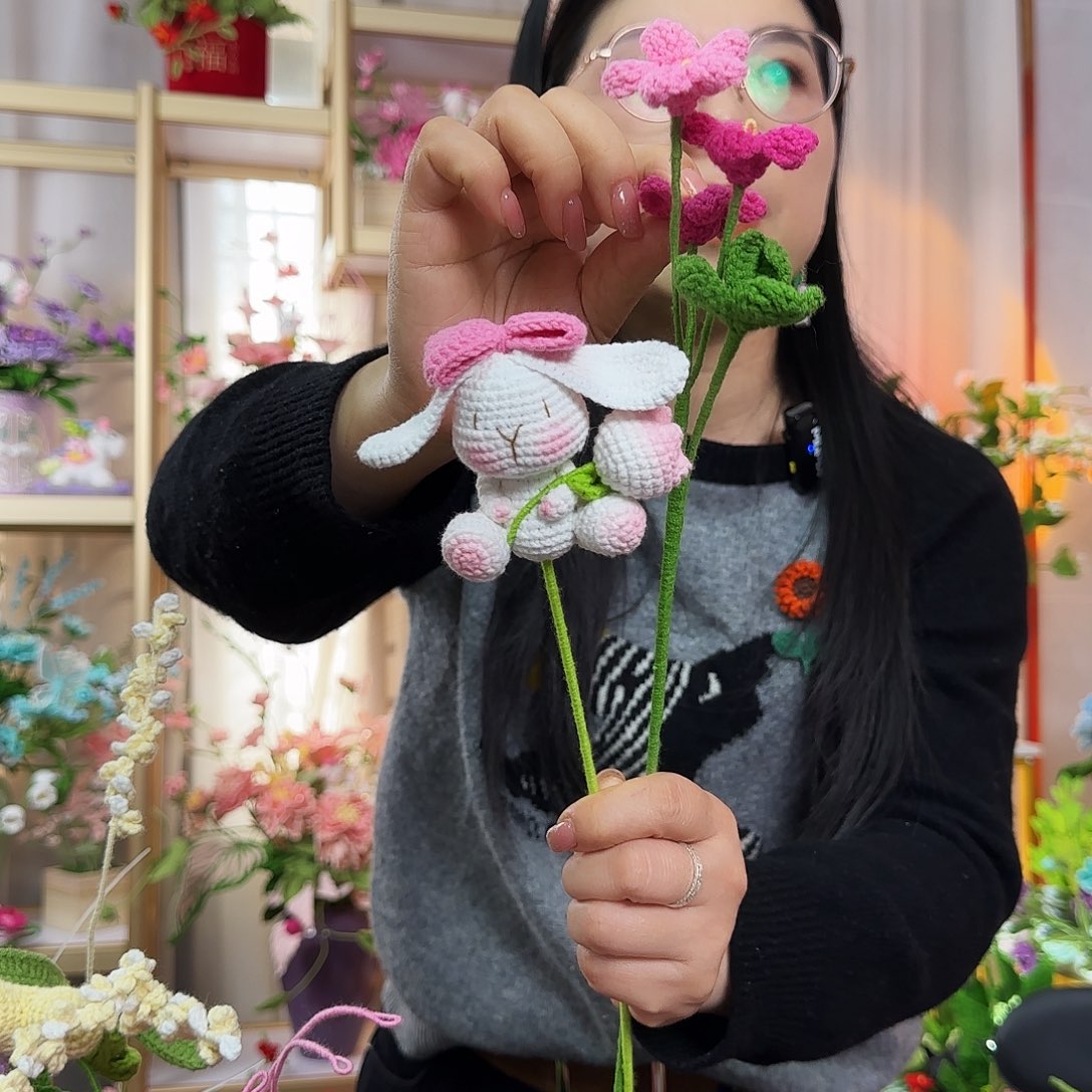 纯手工钩织钩织花束