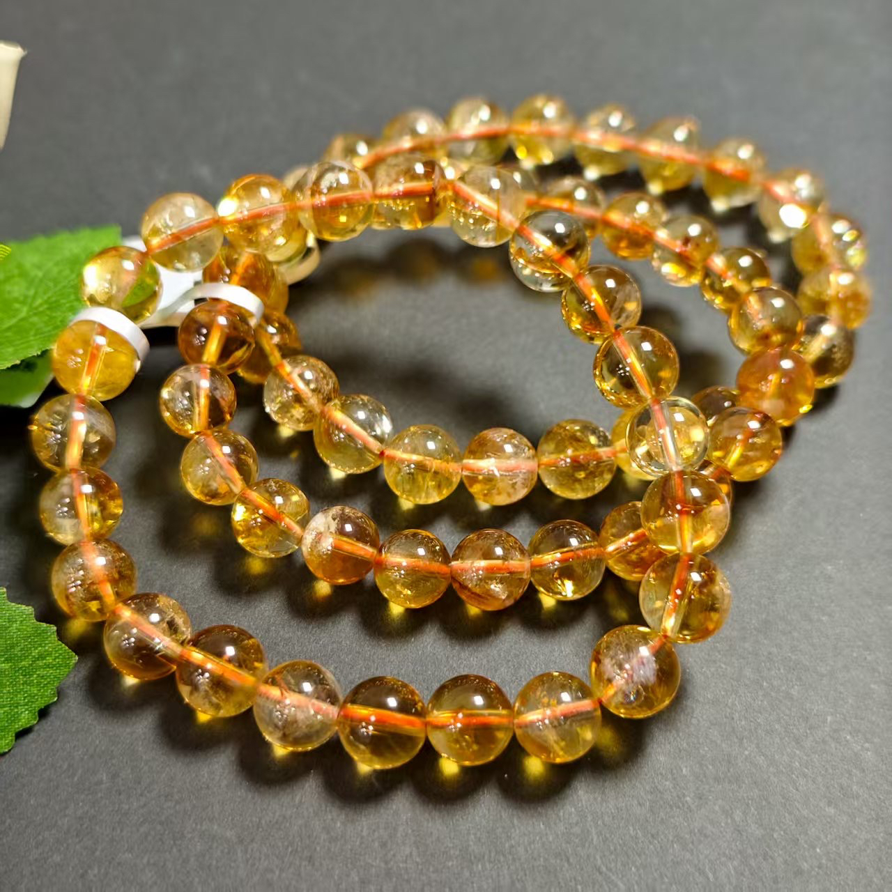 【书记甄选】天然暴力黄单圈手链 多样性发一件 约8mm 6231CK