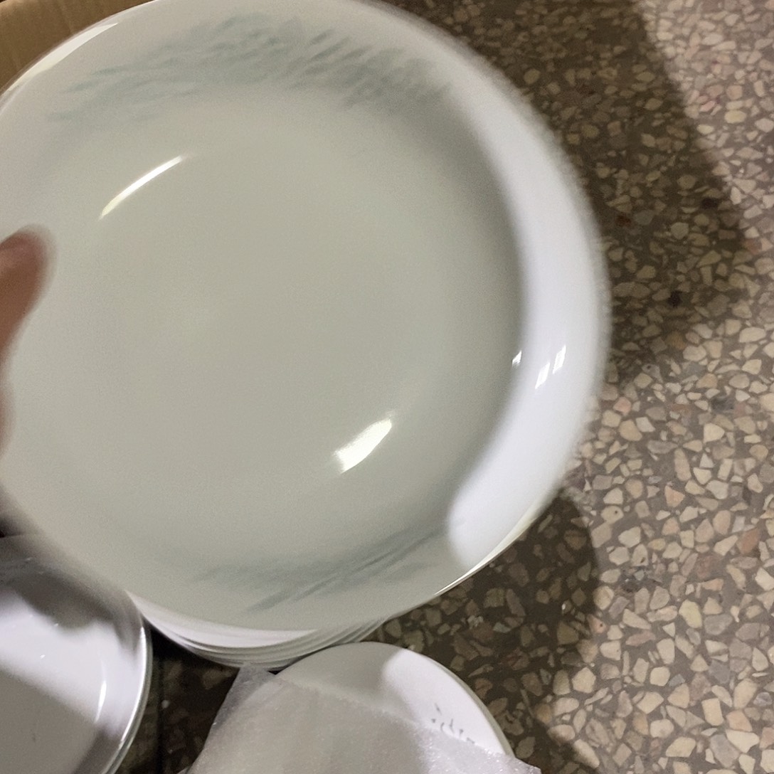 摆件瓷8寸高温玲珑瓷盘2支