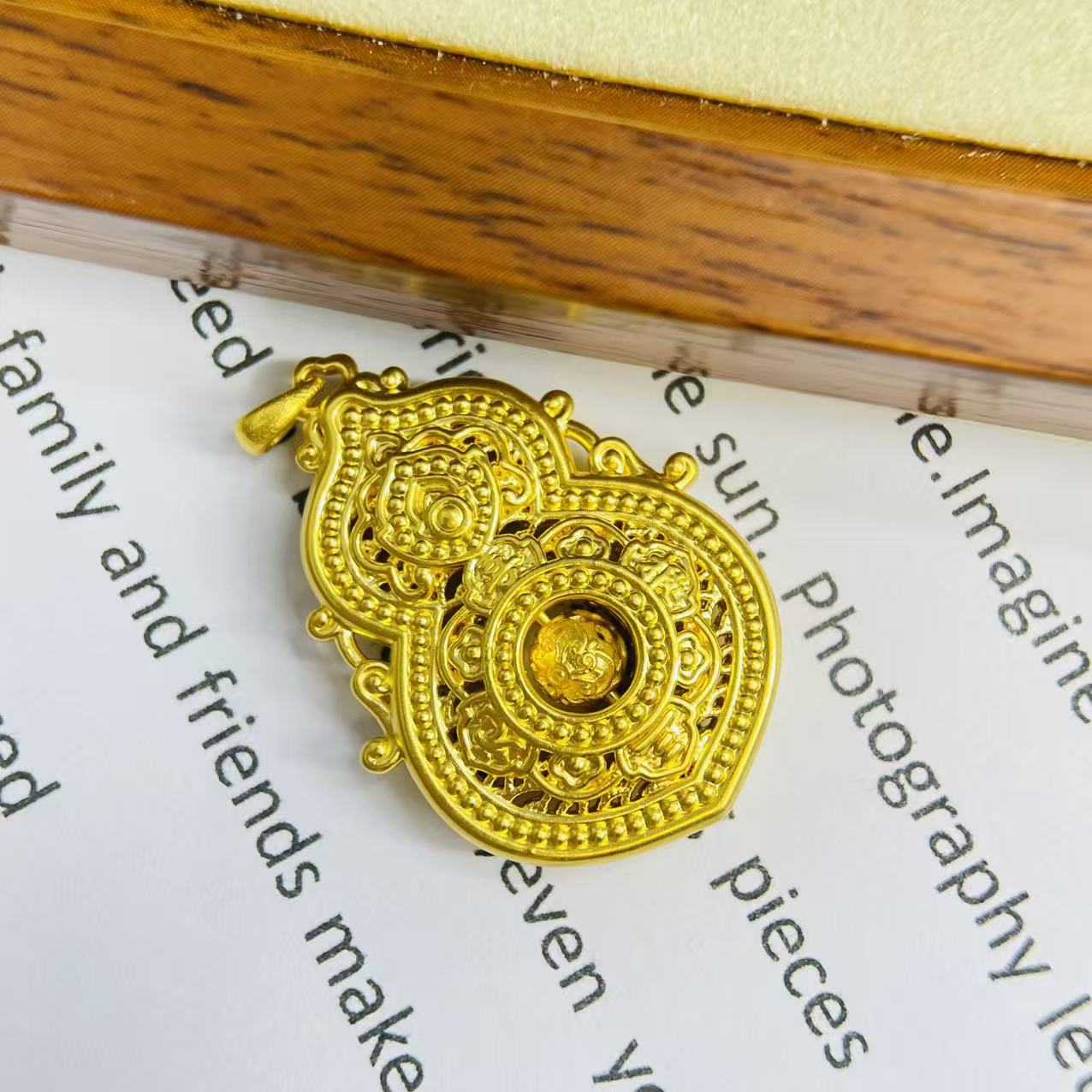 足金999中版人生四美黄金首饰配件DP2764-03960