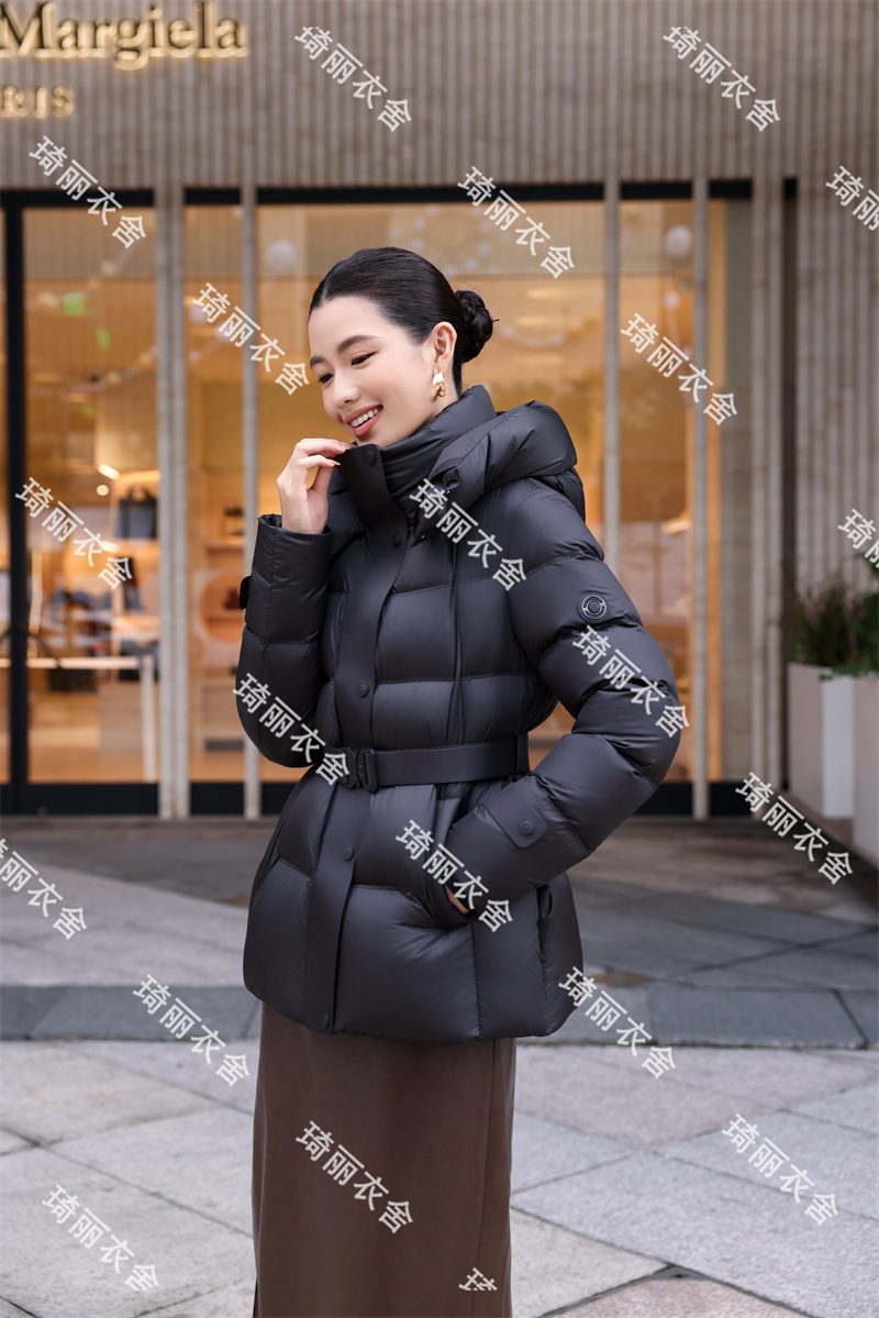 新国标90绒中长款加厚高端欧货冬季新款连帽领防风羽绒服外套