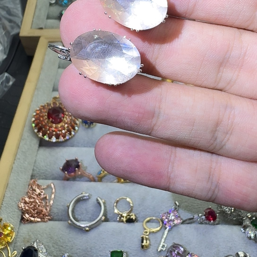 银S925镶嵌戒指水晶