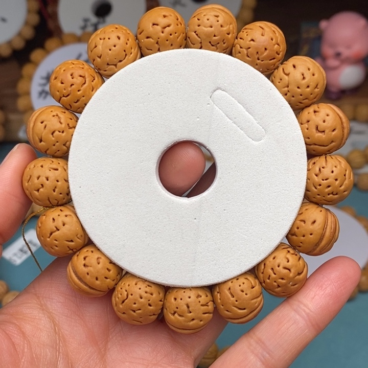 桃核手串盘锦肌肉15.5A齐口抛光尺寸误差0.5之间