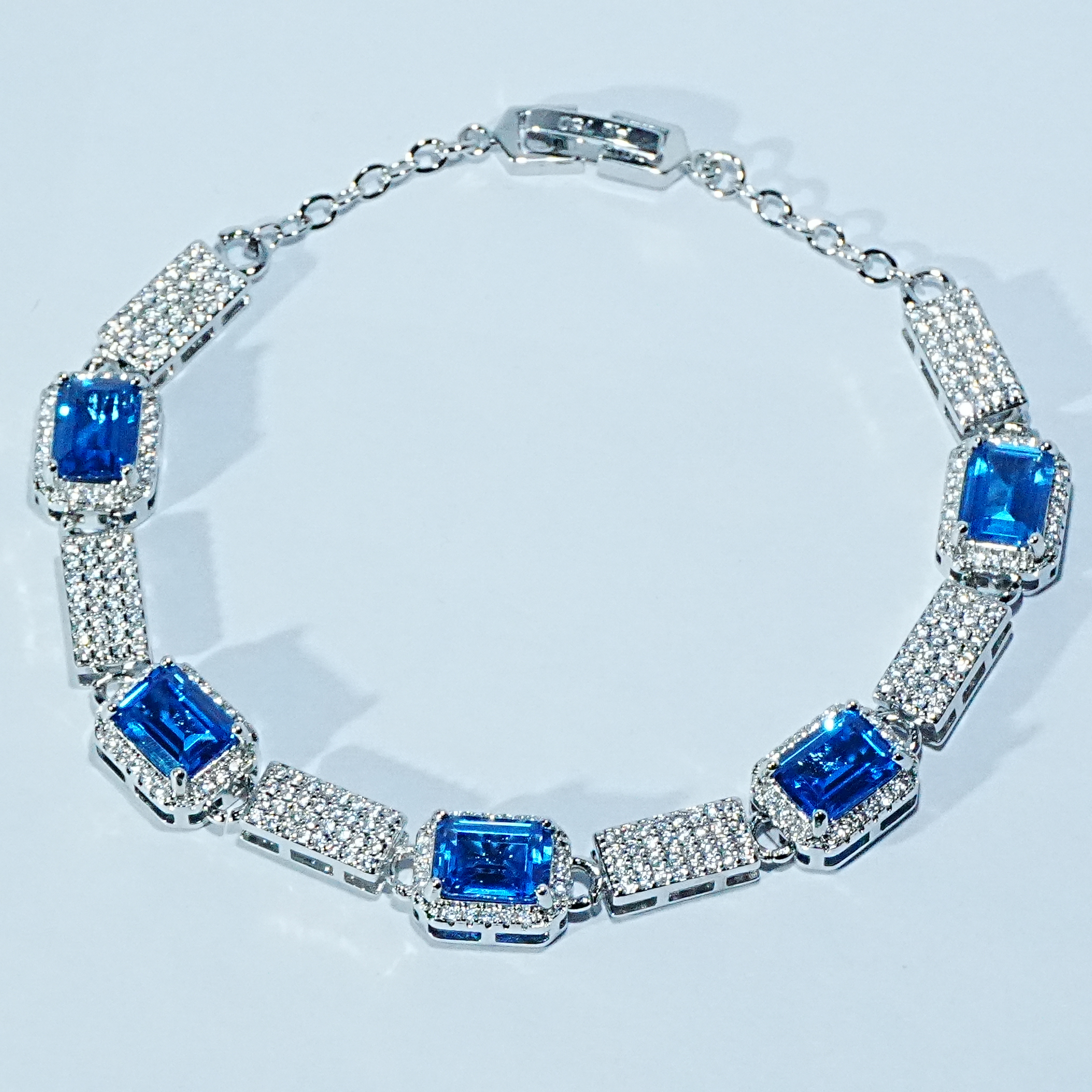 蓝宝石典藏轻奢-蓝宝石-高精切宝石手链SC-1510