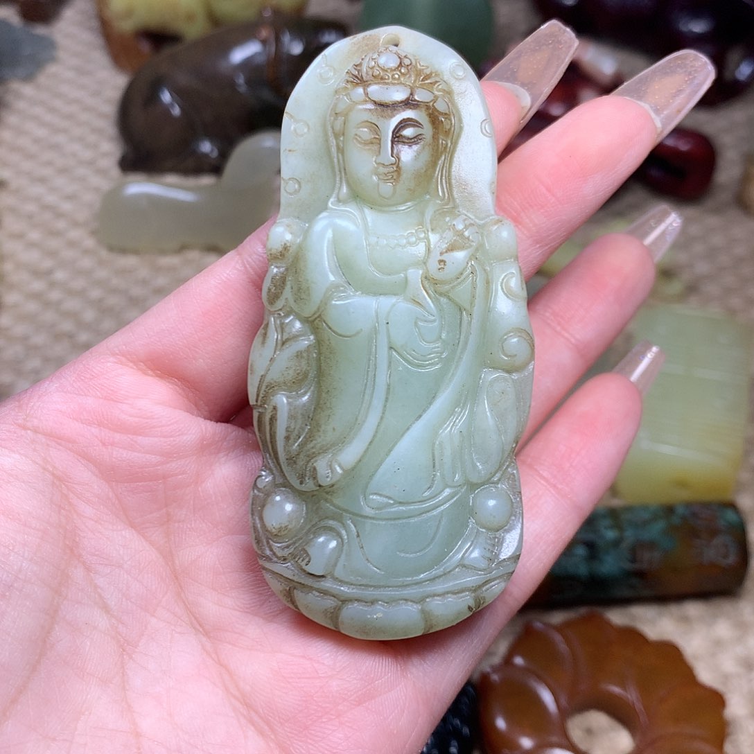 白玉菩提吊坠挂件