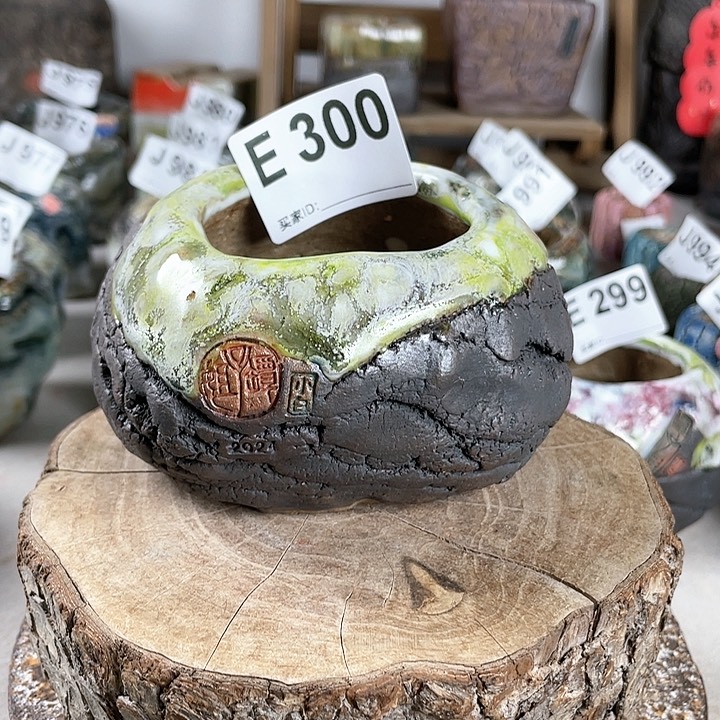 紫砂花盆小白孤品蛋壳内口5.8