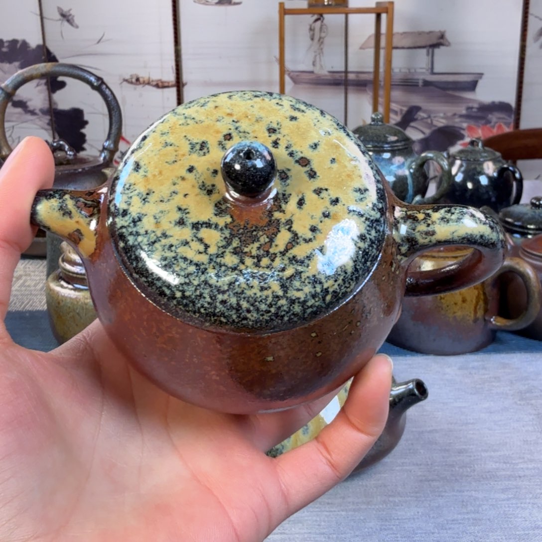 壶柴烧紫砂宽口文旦