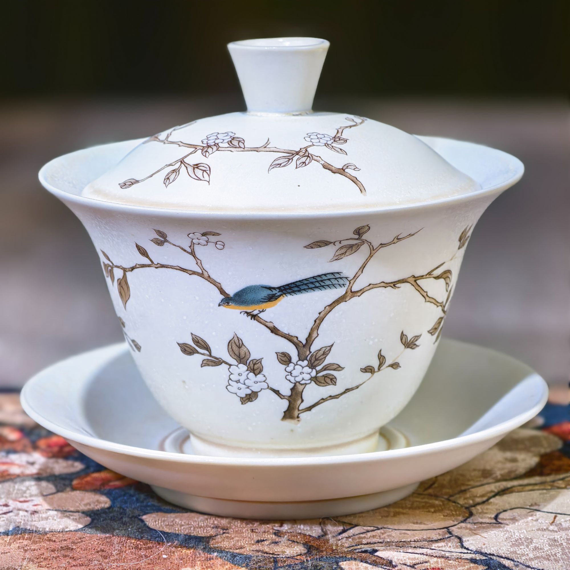 喜上眉梢三才盖碗B11402