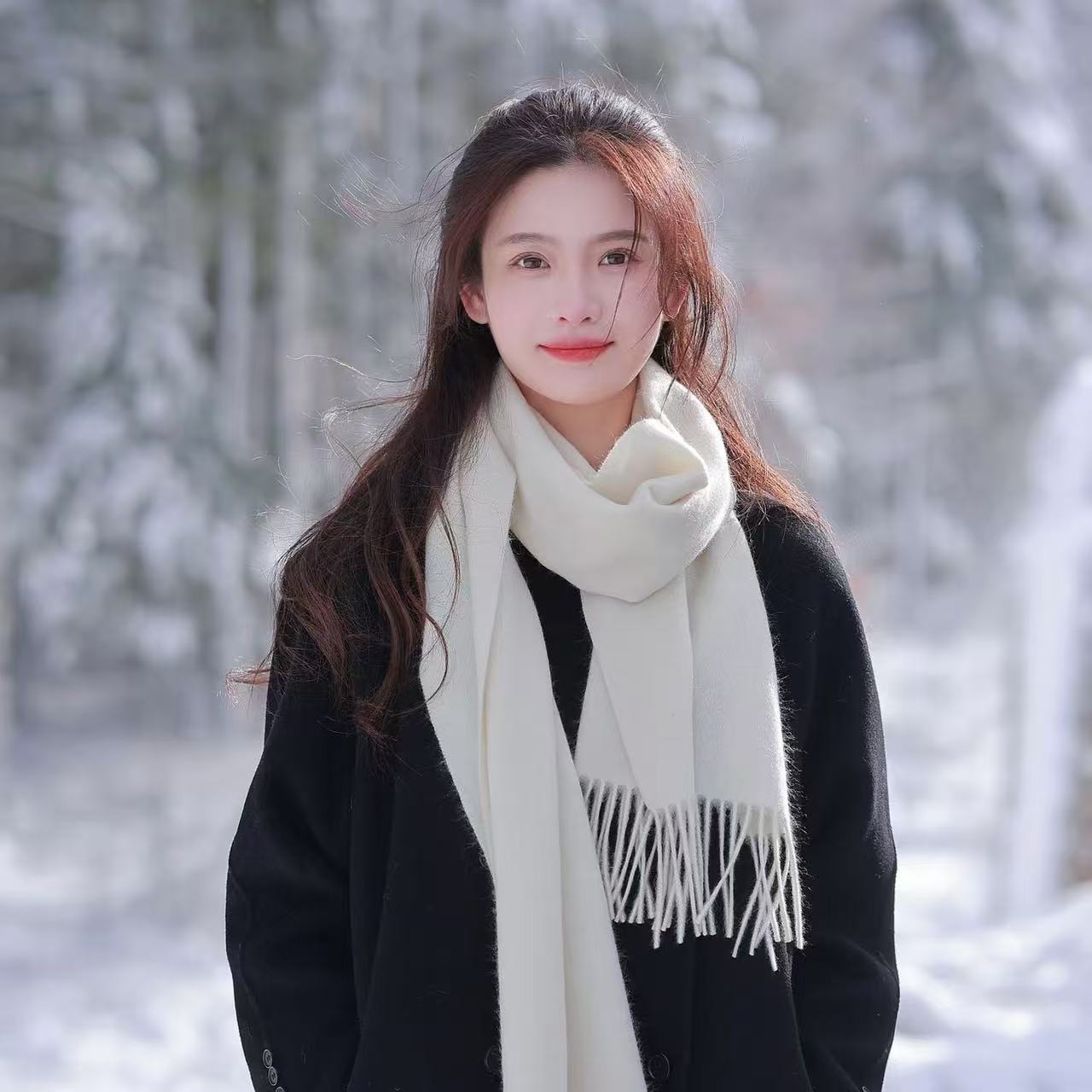 围巾披肩春秋冬季网红百搭情侣羊绒长款学生加厚保暖