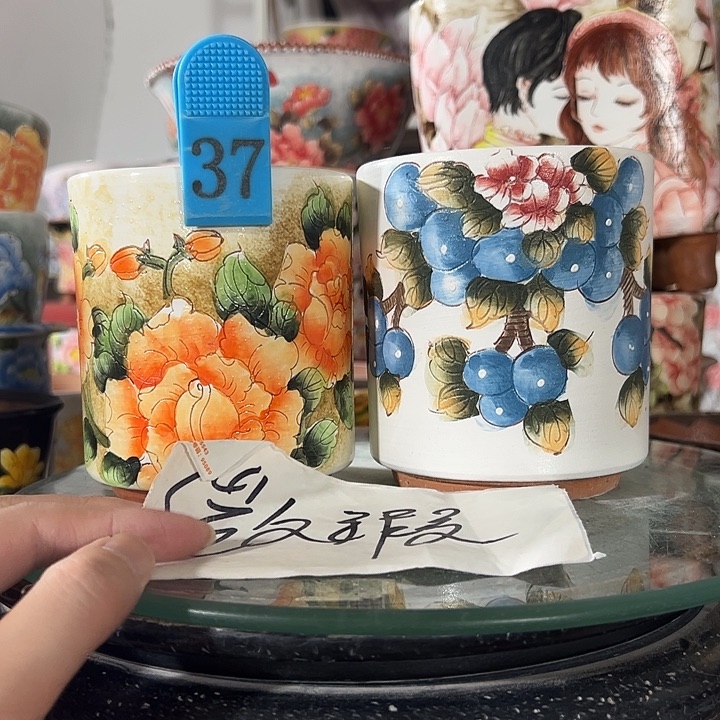 景德镇手绘花盆 满38包邮