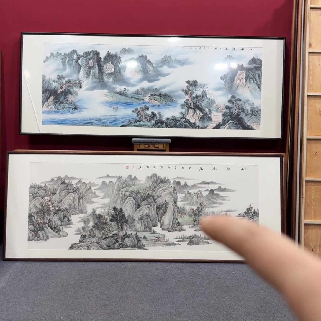 国画带框绘画210/80尺寸