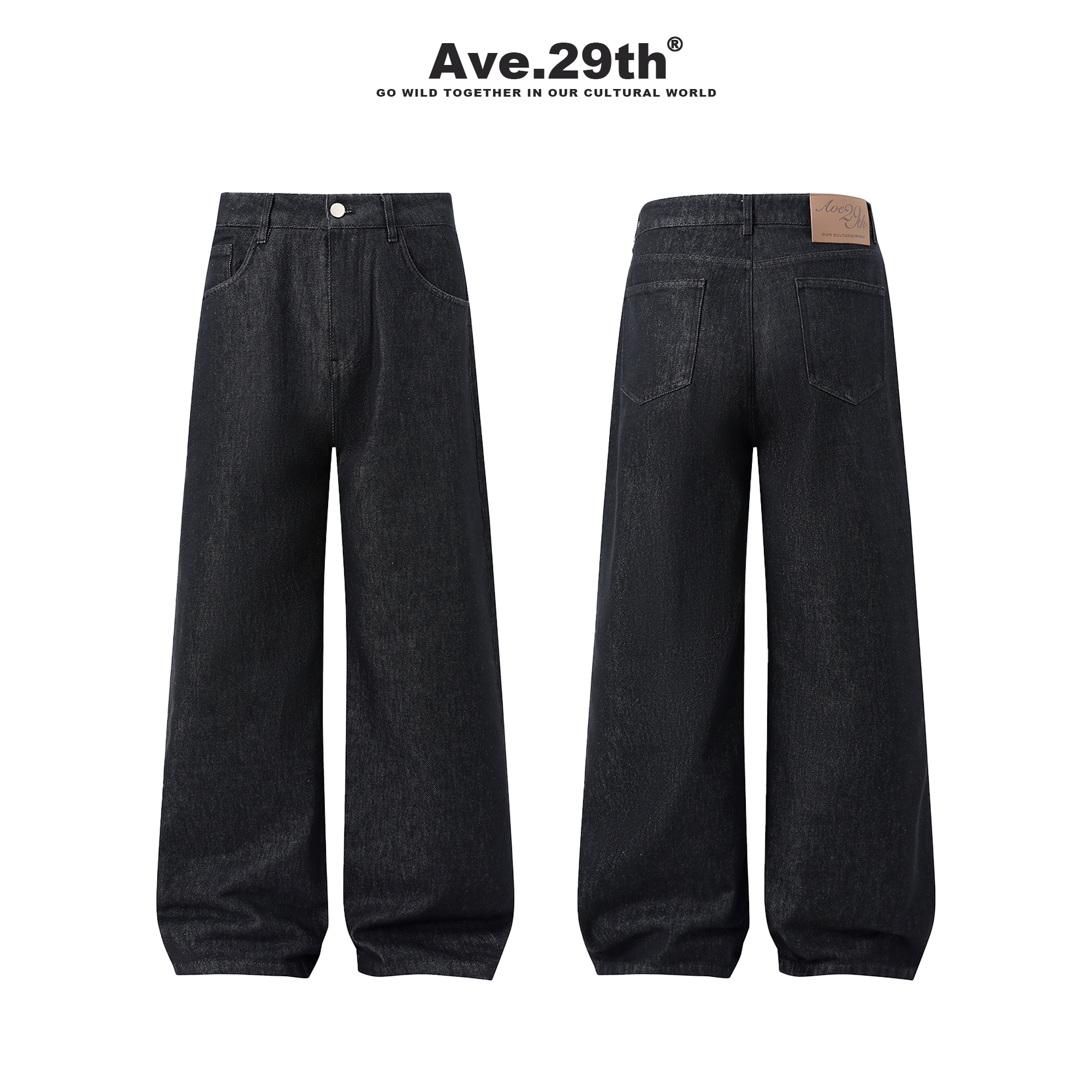 Ave.29th经典原牛baggy牛仔长裤13盎司A字直筒微喇阔腿通勤神裤