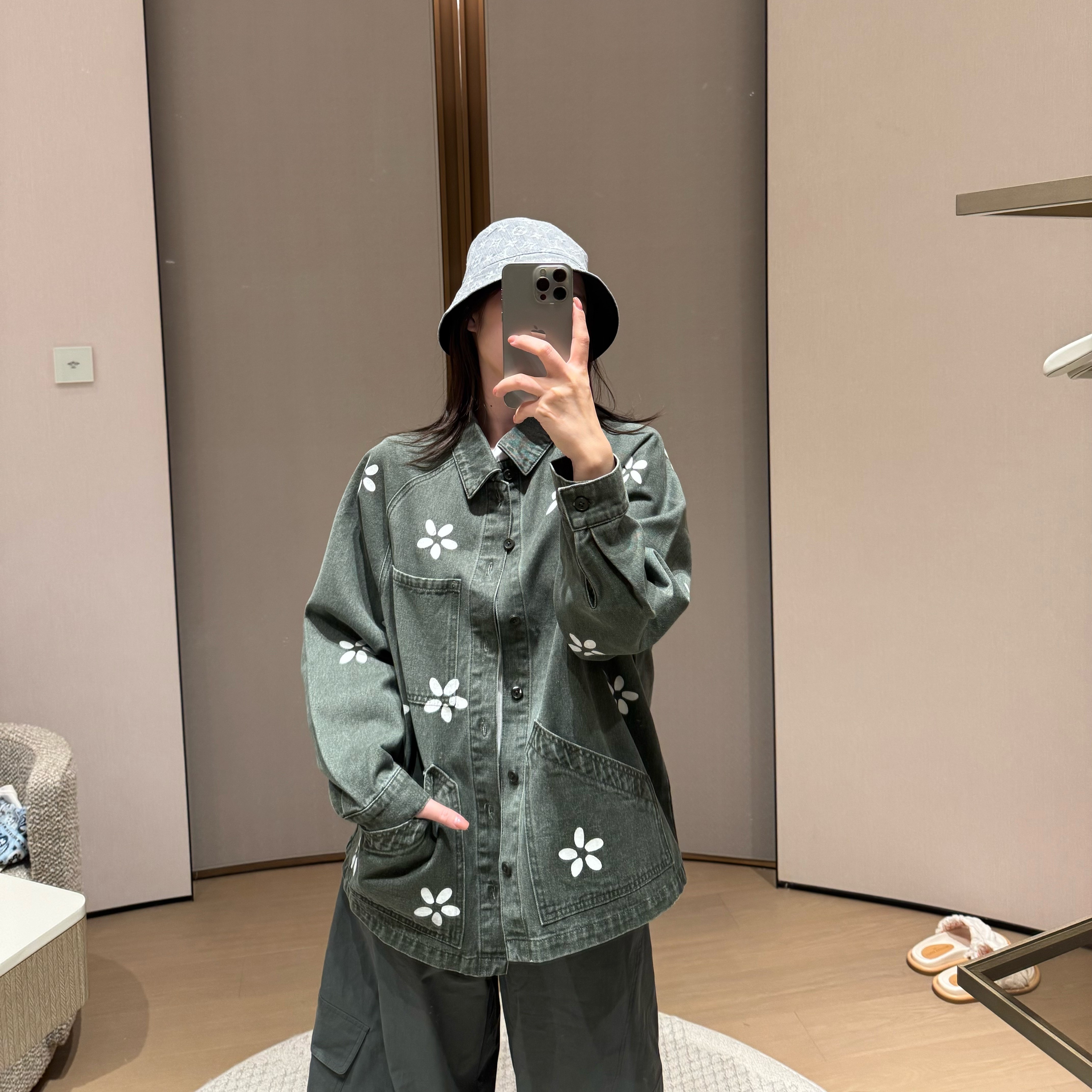 BETTER JOELAY -【花布牛仔】高端牛仔外套韩版时尚百搭休闲ZZ2101