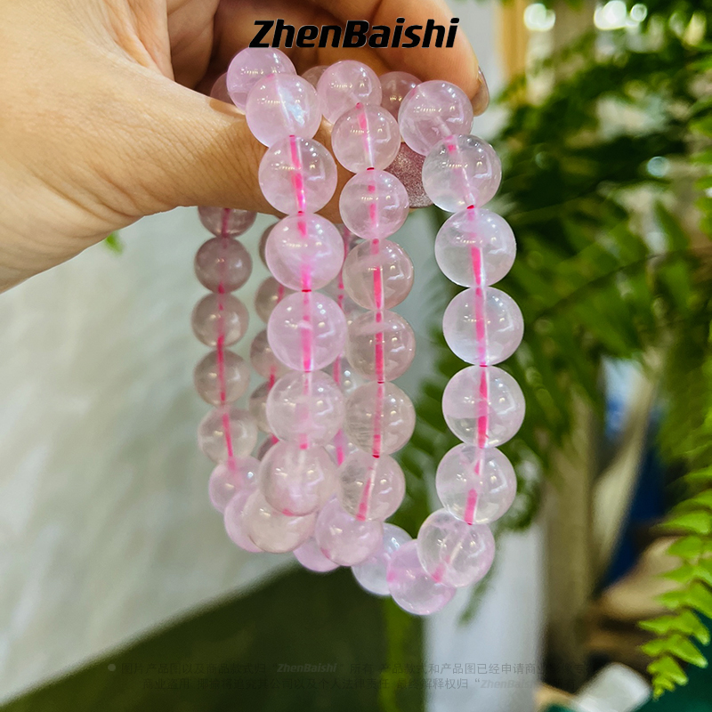 天然粉水晶单圈手串【ZBS004】多样性发其一