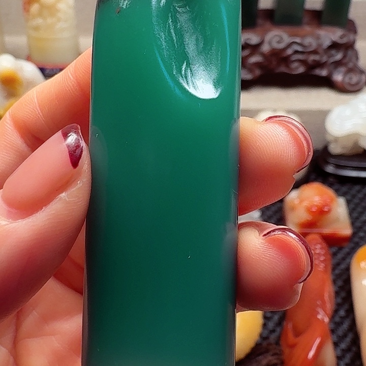 寿山石印石Y*M雅安白水河的绿