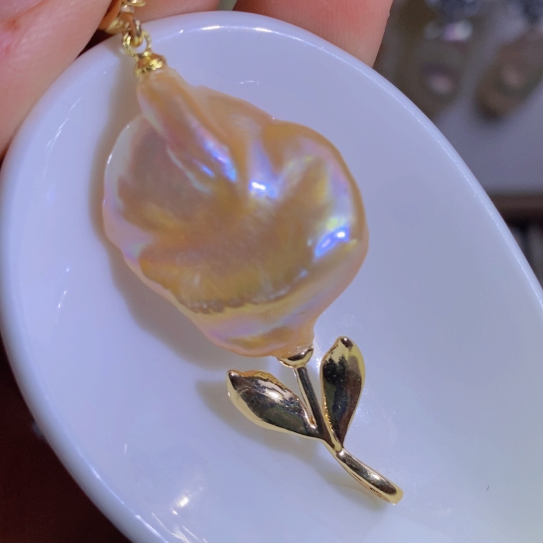 银S925镶嵌天然淡水珍珠淡水珍珠