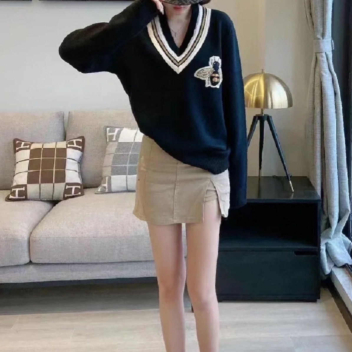 99新 GUCCI/古驰 99新/Gucci古驰/小蜜蜂羊毛衫/S码/SZ0063