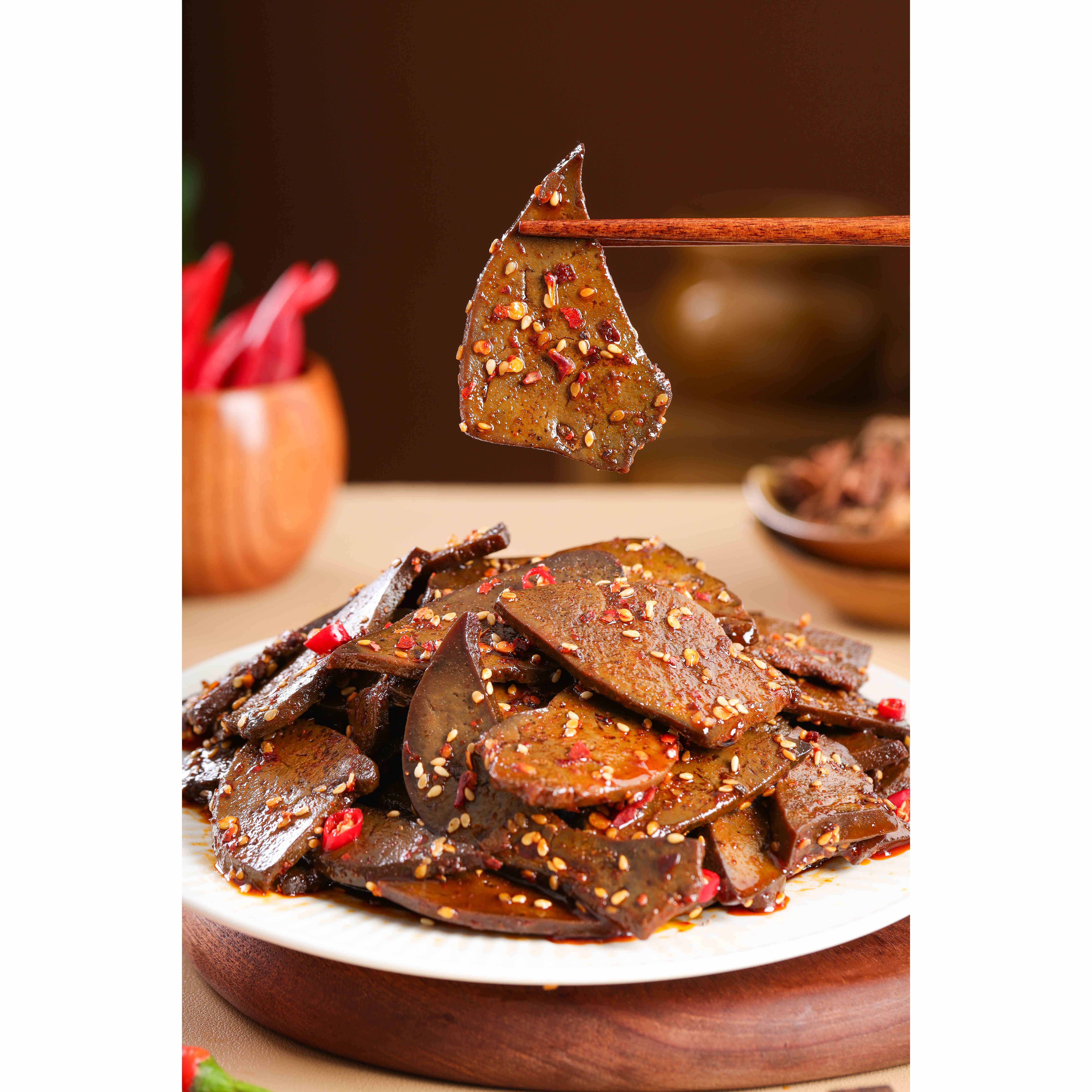 【专属】【老卤猪肝香辣爆辣】湖南特产老卤猪肝烟熏风味下酒菜零食