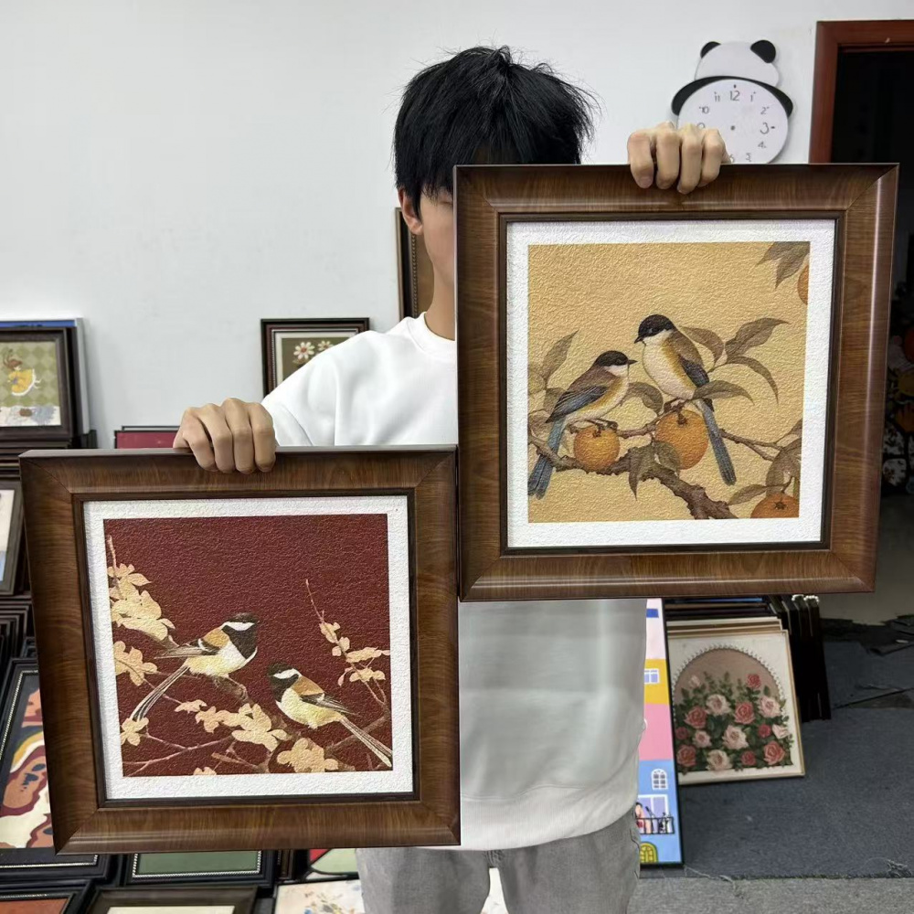 轻法客厅餐厅装饰画喜上眉梢寓意好中国风花鸟国画4040装饰画S135