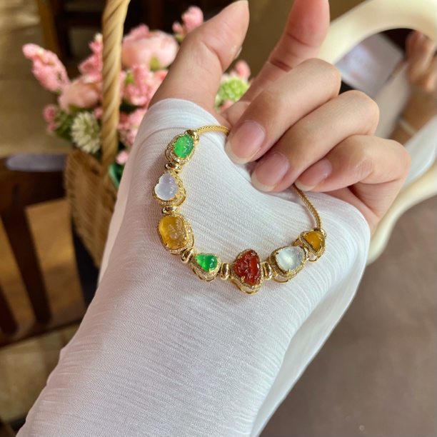 天然a货翡翠18k金镶嵌高冰金蟾貔貅佛公葫芦爱心小滴流吊坠