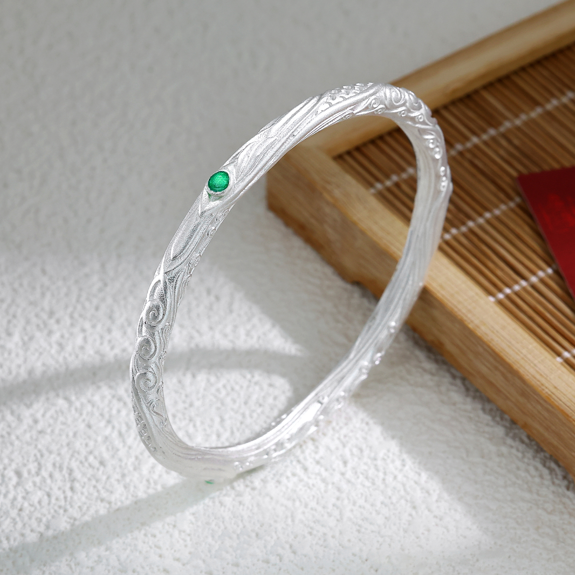 足银手镯 银乾坤圈手镯美开乐2025必备足银手镯纯银复古气质轻奢