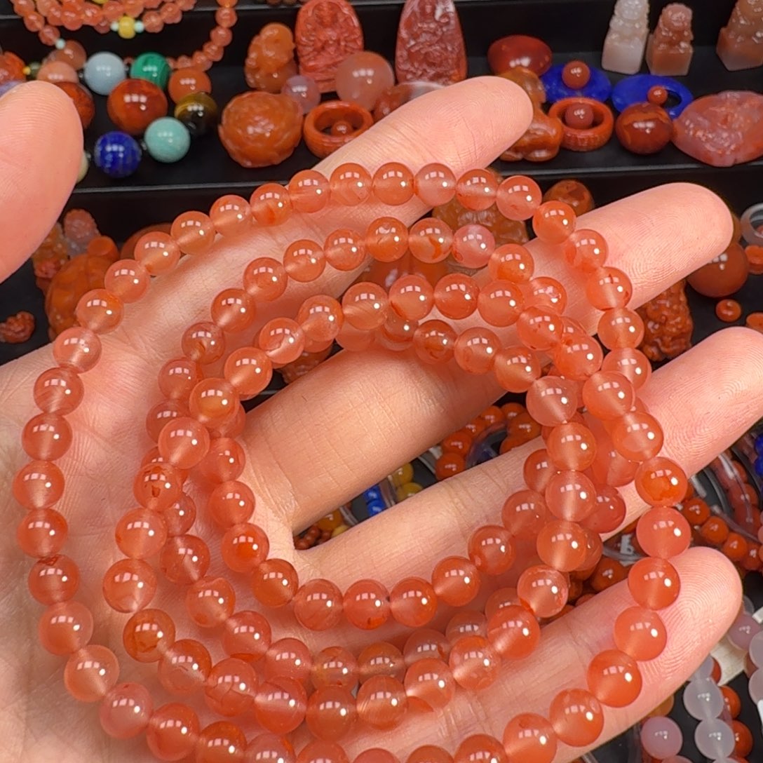 南红玛瑙未镶嵌手串6mm