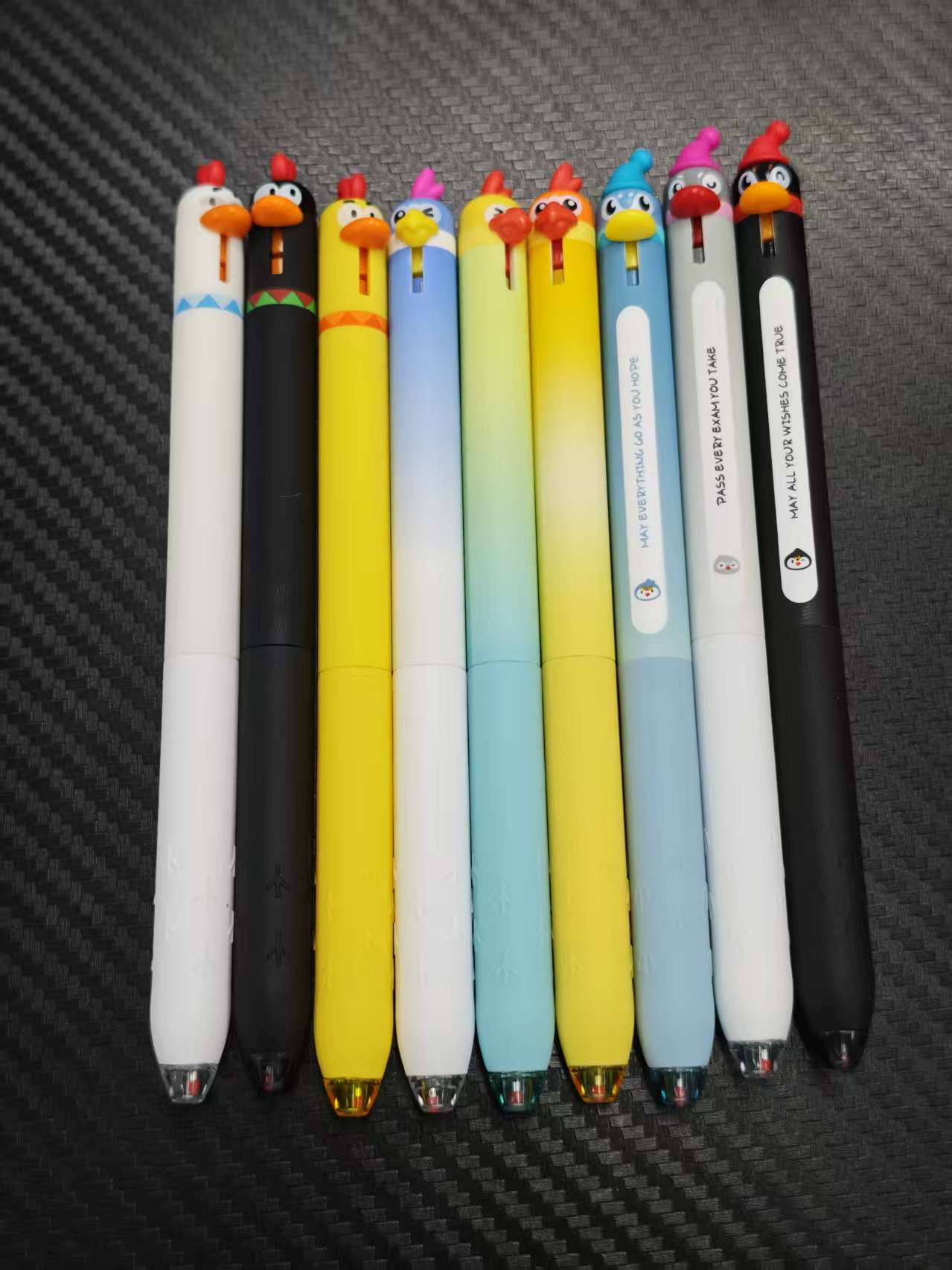 【发9支-无紫粉杆（黑）】【3支企鹅+3支小鸡+3支鹦鹉】