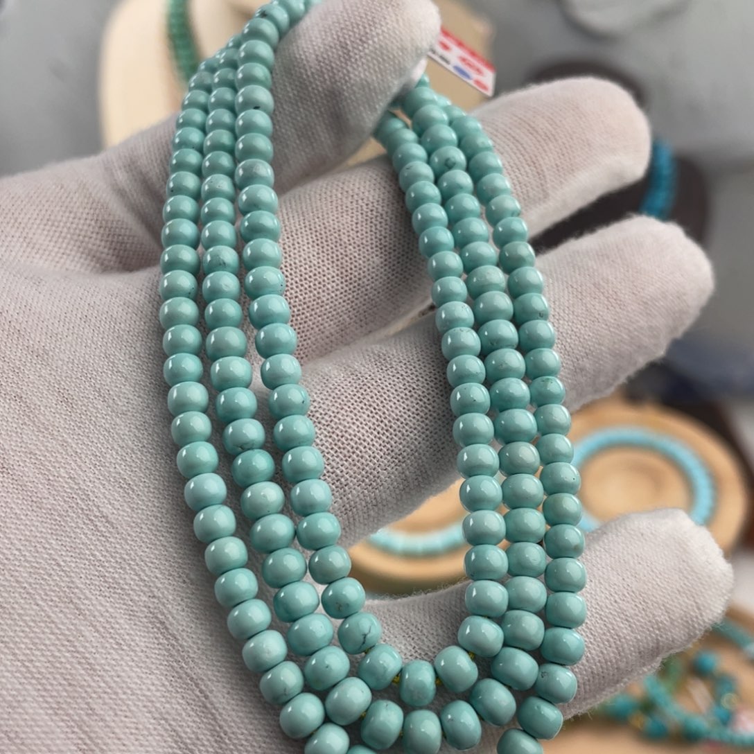 绿松石手链未镶嵌精品108卡4.5