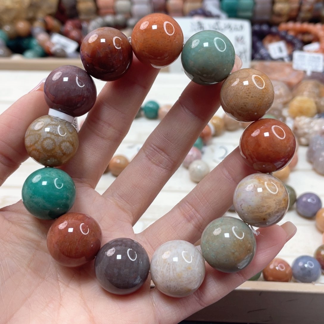 未镶嵌手链硅化玉曦**号124