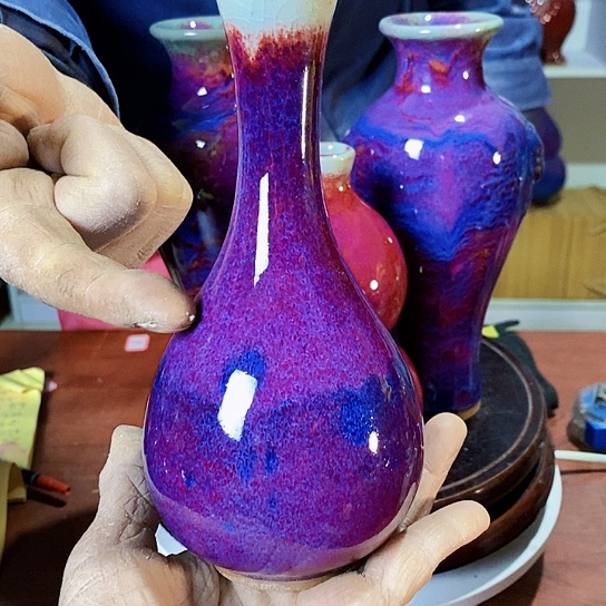 摆件尚峰钧窑作品丹瓶