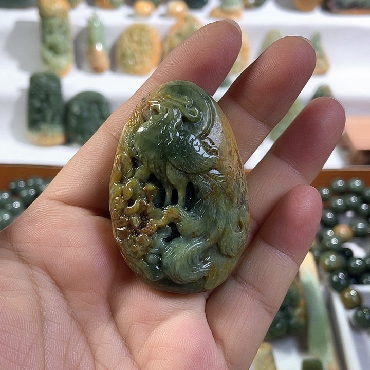 岫岩河磨玉（透闪石质玉）未镶嵌吊坠(不含链)