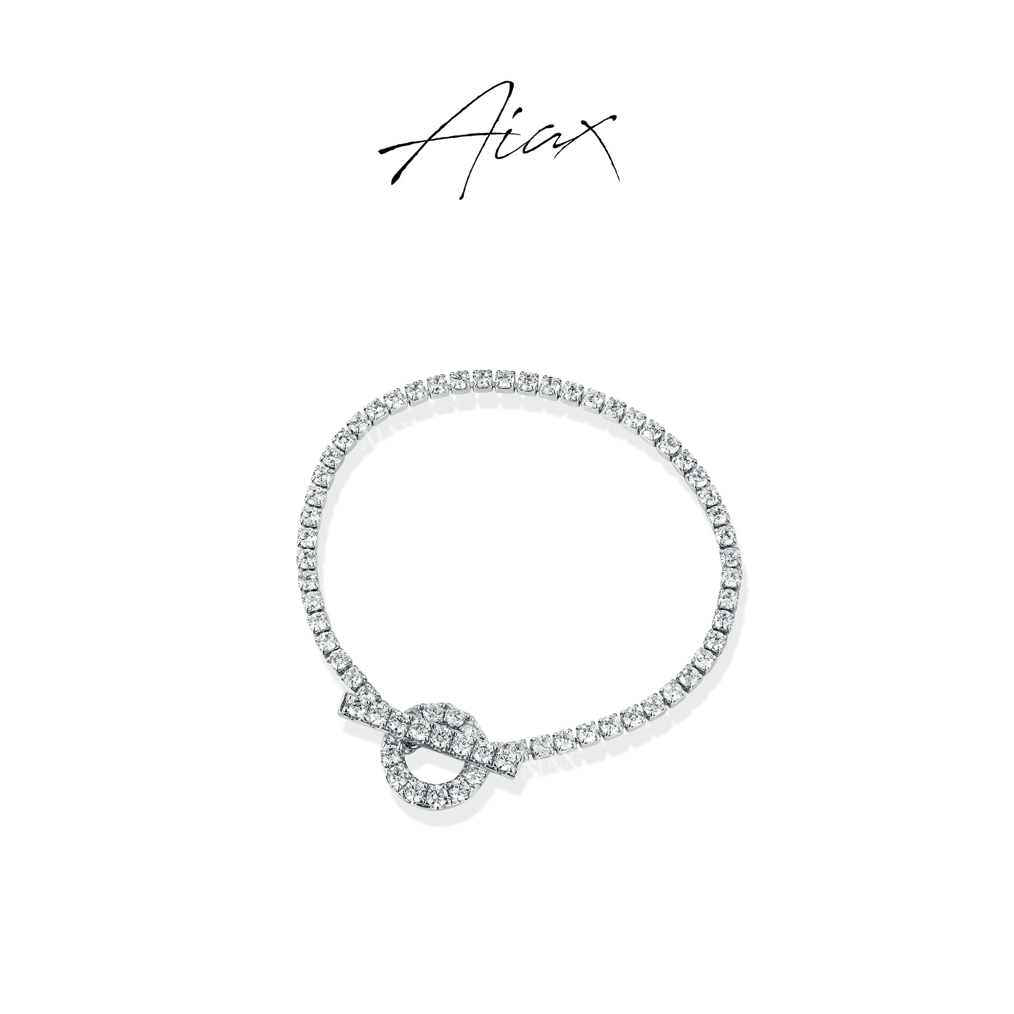 AIAX 925银 镀K金 法式经典奢华百搭字母小Q手链TSS7200