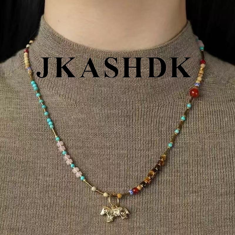 JKASHDK 铜合金项链 JKASHDK铜合金项链颈链吊坠小马项链锁骨链
