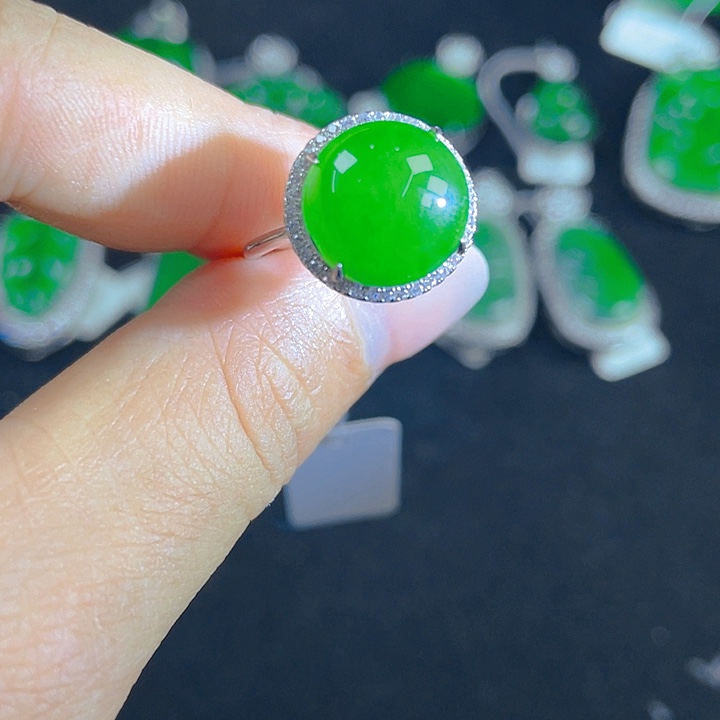 翡翠银S925镶嵌吊坠(不含链)