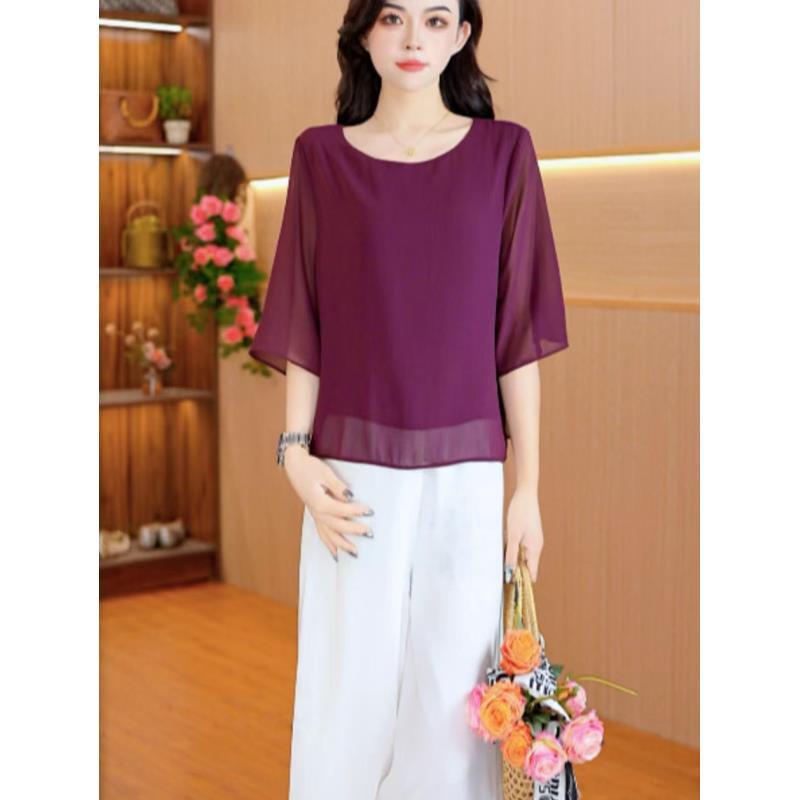 6466-3女装妈妈装时尚休闲小衫