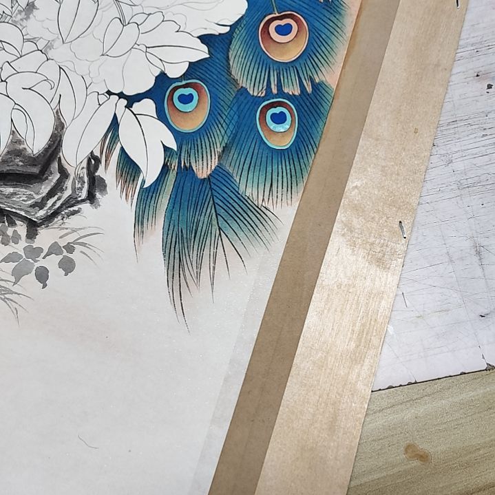 花篮图白描底稿图