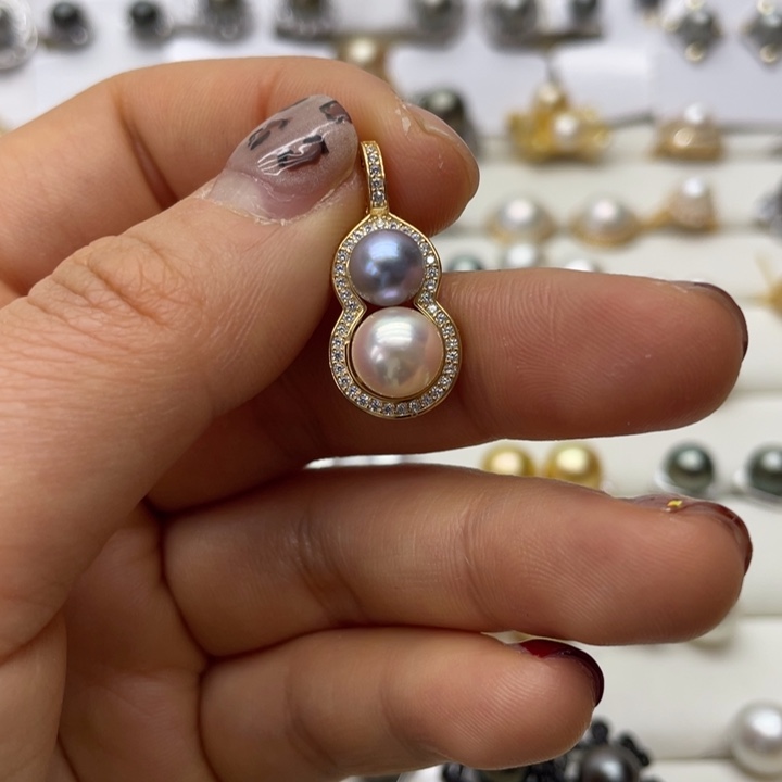 海水珍珠吊坠(不含链)银S925镶嵌
