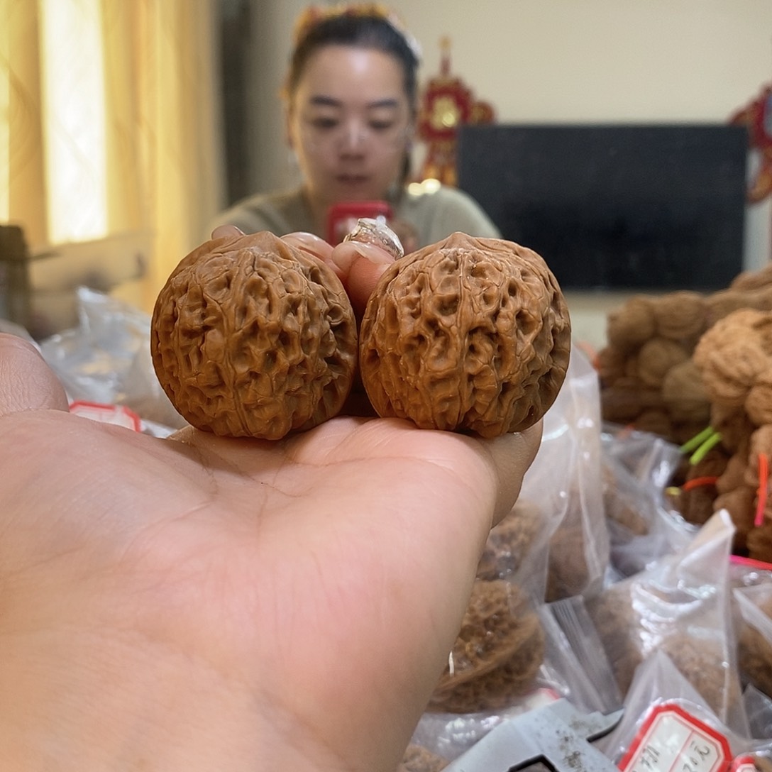 把件文玩核桃38荔枝纹