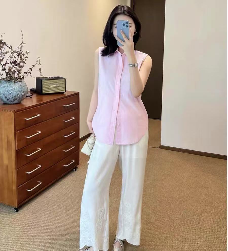 【杭州-意法】NN059-时尚女装设计感衬衣高腰短款小个子显瘦