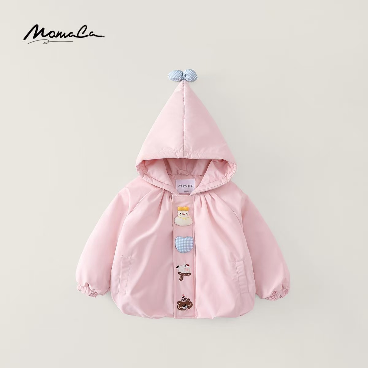 MOMOCO冬季新款女童洋气魔法帽玩偶甜美棉服女宝外套77880113003
