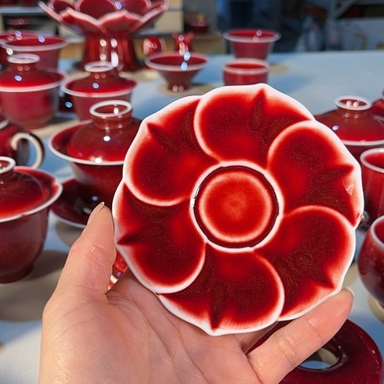 景德镇陶瓷红马坊杯垫