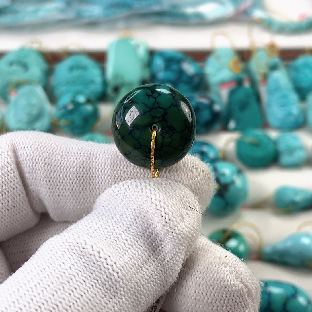 绿松石未镶嵌车挂直径18.8