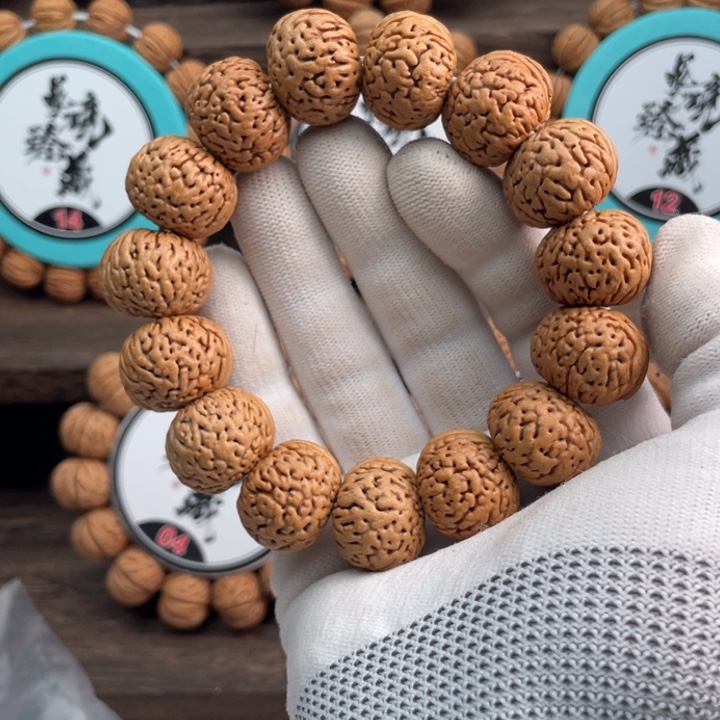 破***浪桃木老树苹果园桃核手串