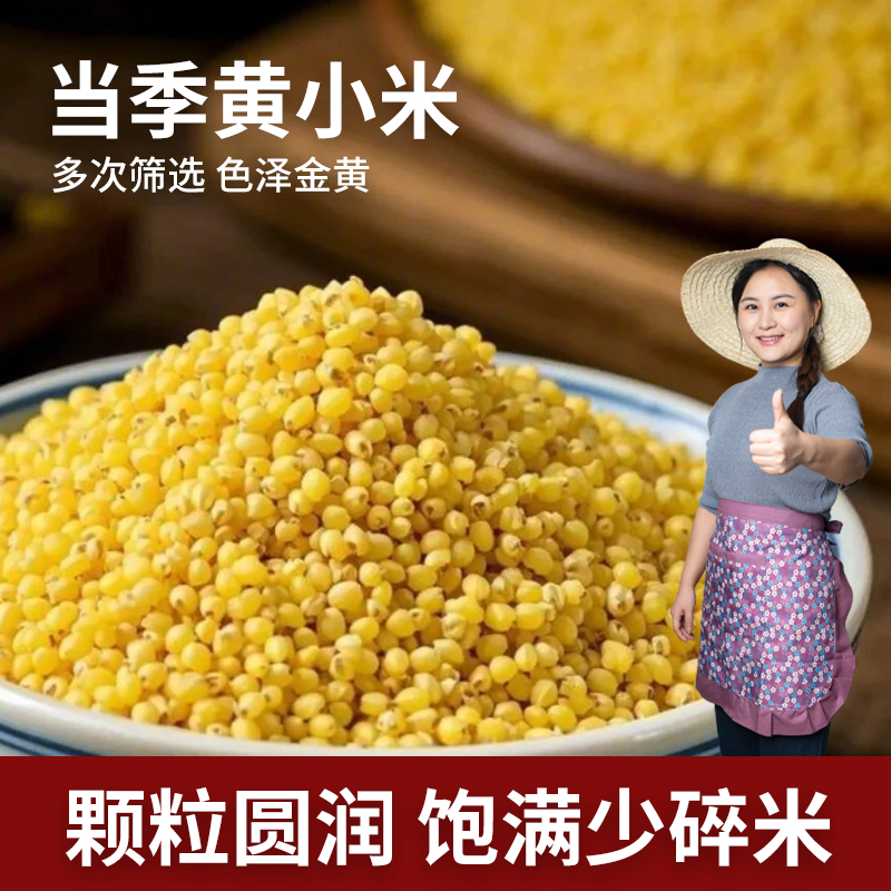 敖汉黄小米新米小米粥杂粮米食用煮粥豆浆米糊月子米熬米油