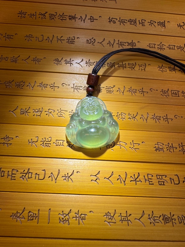 岫玉蛇纹石大肚佛50镯心料3-5尺寸笑口常开180冰料