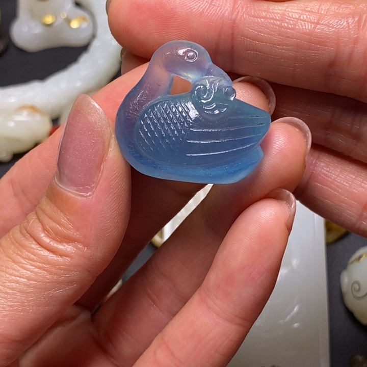 和田玉未镶嵌挂件诗***啊