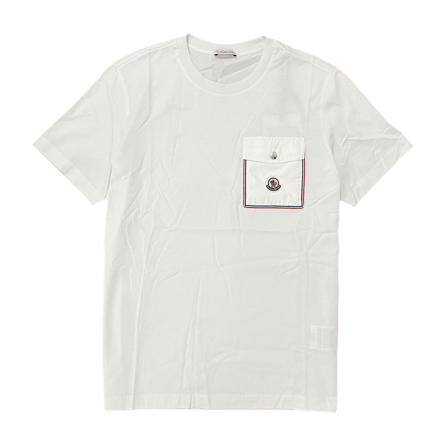 未使用 MONCLER 蒙口白色尼龙口袋徽标Logo短袖/L码